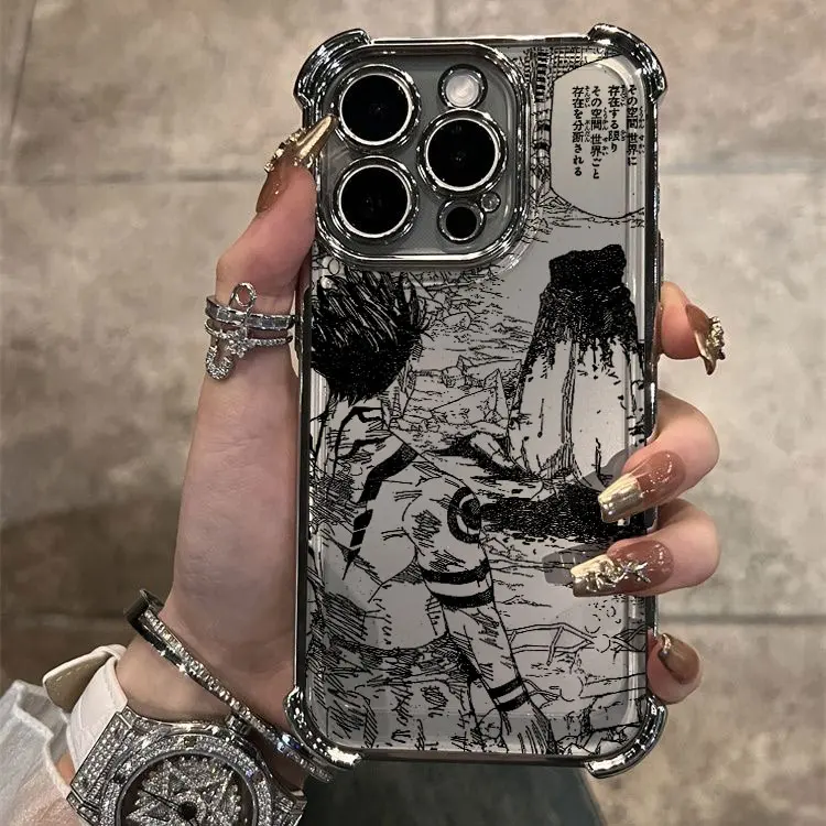 Stylish Hot Anime Jujutsu Kaisen Gojo Plating Phone Case with Anti-Fall Airbag Protection