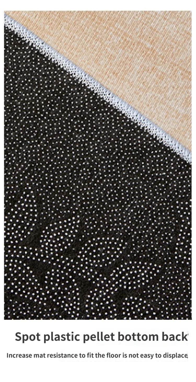 VIKAMA Nordischer geometrischer Druck, Wohnzimmer, Schlafzimmer, Kristallsamt, rutschfest, schmutzabweisend und pflegeleicht, Heimdekoration – Detail 5