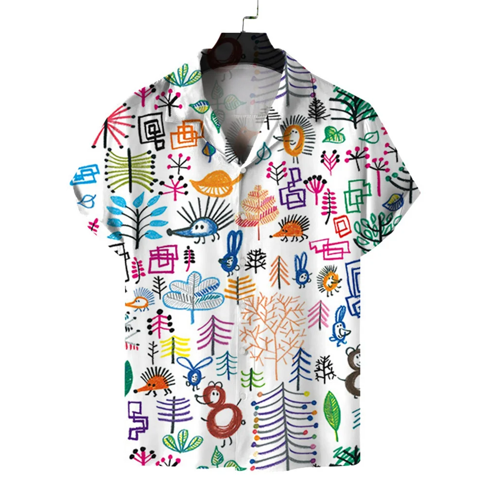 2024 Men's Floral Shirts Summer Cool Casual 3d Print Hawaii Beach Shirts Lapel Short Sleeve Shirt Street Tops Men Women Clothes