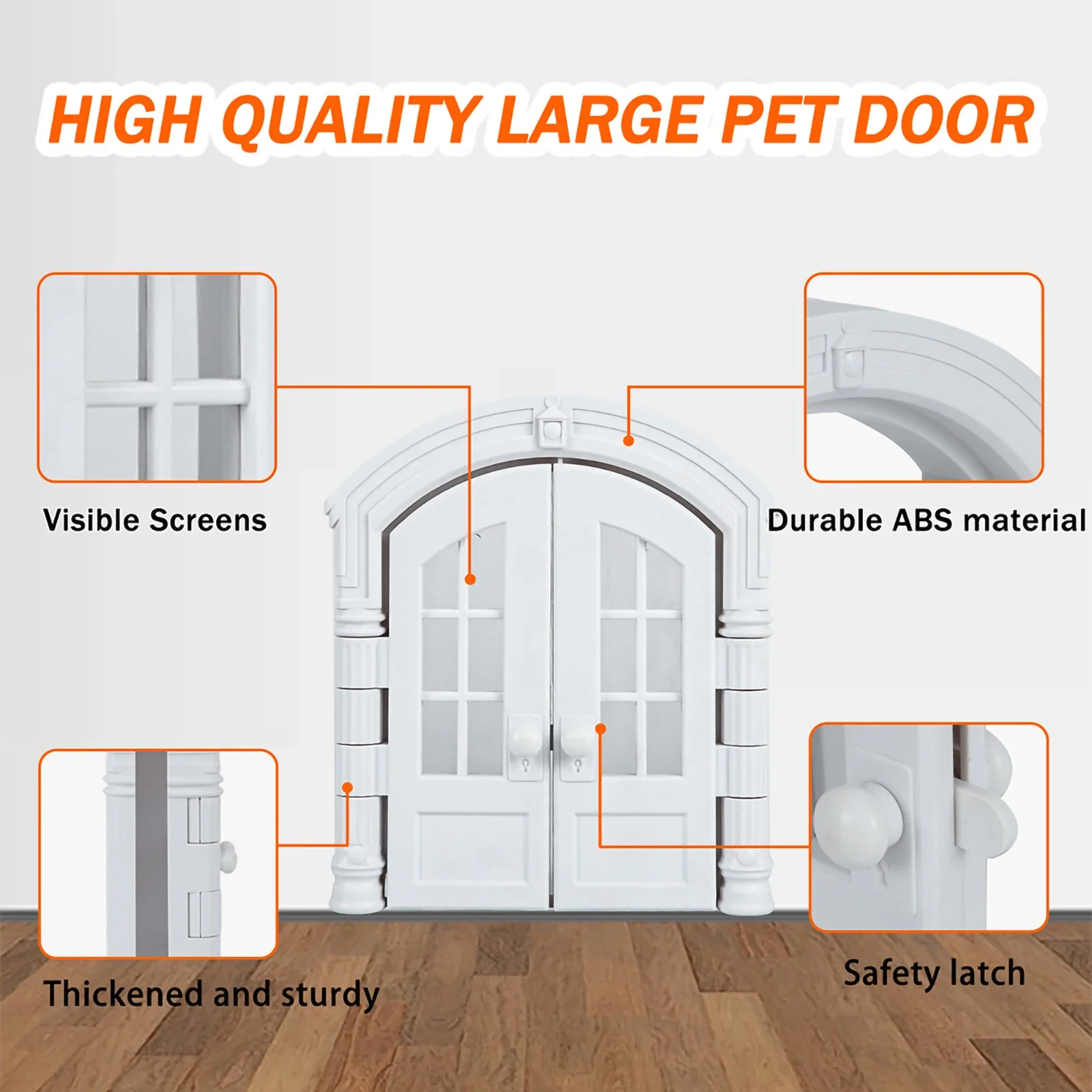 French Cat Door, Interior Exterior Pet Cat Dog Flap Door, Entry Fence No Flap Door Stopper Pet Kennel Hole House Supplies