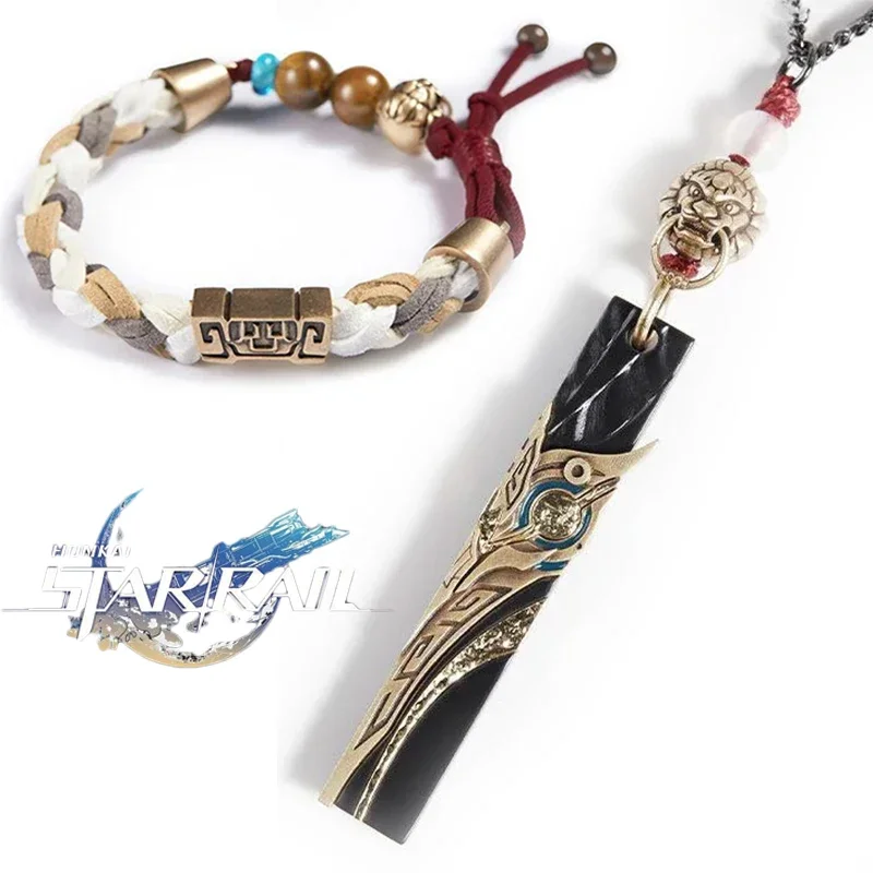 

Game Honkai: Star Rail Necklace Bracelet Jing Yuan Cosplay Unisex Pendant Choker Rope Adjustable Bracelets Jewelry Accessories