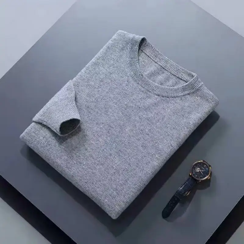 Cashmere cotone misto Pullover uomo maglione 2024 autunno inverno classico girocollo tutto-fiammifero maglione Pull Homme maglioni lavorati a maglia 5