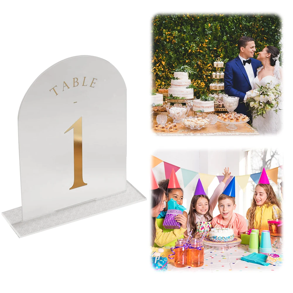 Clear Arch Acrylic Table Numbers with Stand White Arch Wedding Table ...