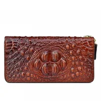 Crocodile Pattern Genuine Leather Woman Wallet Large Real Cow Leatther Purse Luxury Alligator Ladies Clutch Bag 2