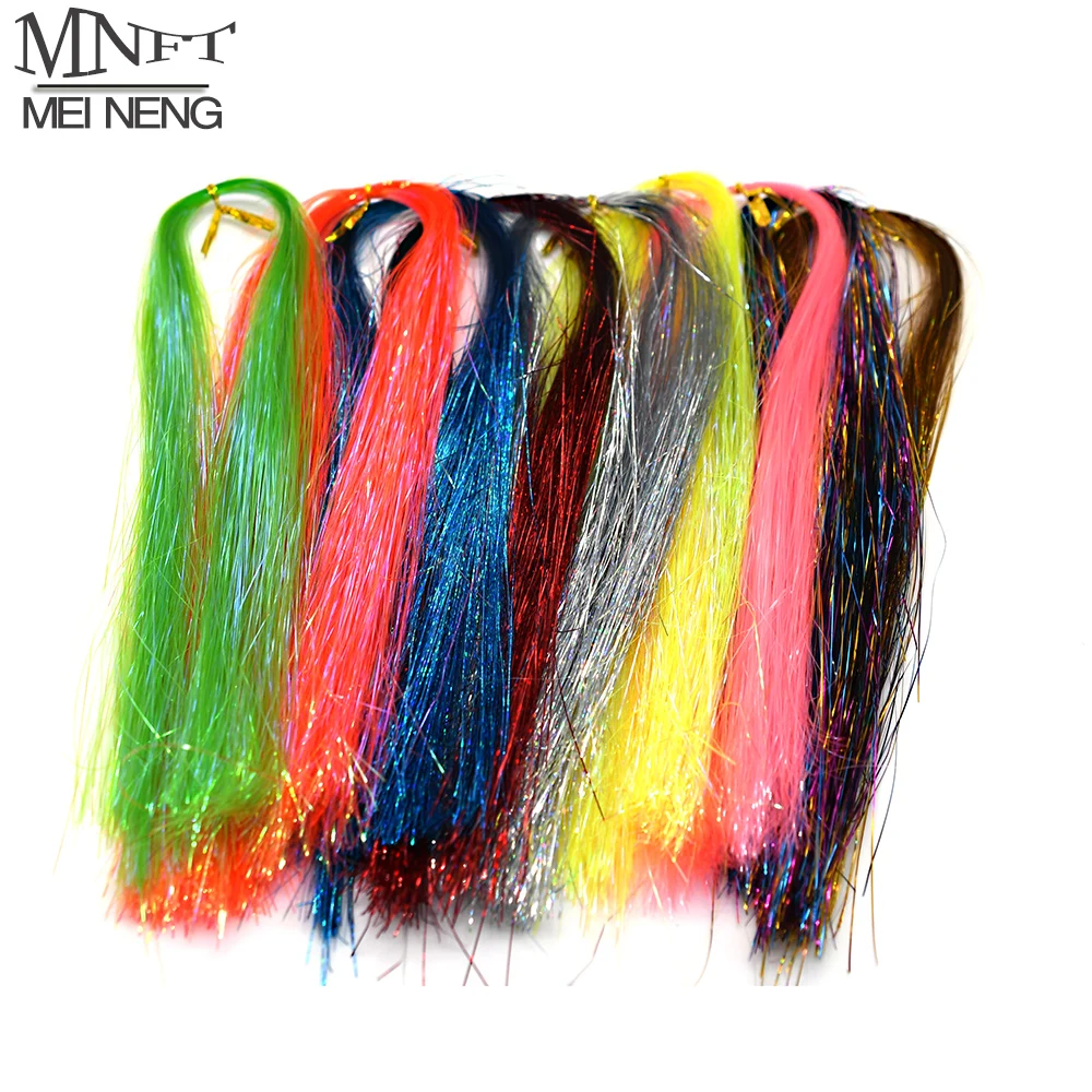 thumbnail image 2 of PATIKIL Crystal Flash Fly Fishing Line Fly Tying Material, 5Pcs 150 Strands Holographic Tinsel Dry Flies Decorating Accessories For Making Fishing Hook Lure Flies, Fluorescent Pink 2 of 11
