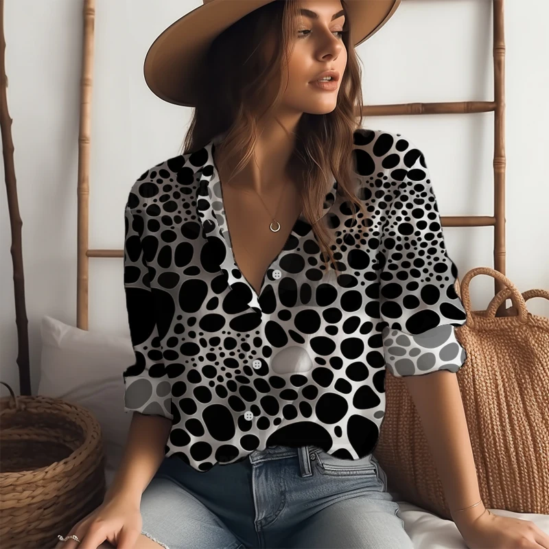 

Office Casual Female Shirt Loose Comfortable Turn-down Collar Shirt Spring and Autumn New Buttons Long -sleeved Shirt