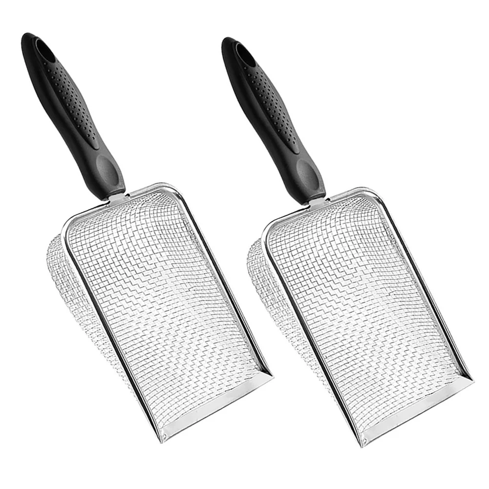 2PCS Multi-Functional Soil Sifter Set Stainless Steel Soil Sieve Ergonomic Lightweight 3.8mm 5mm Eyelet Gardening Tool