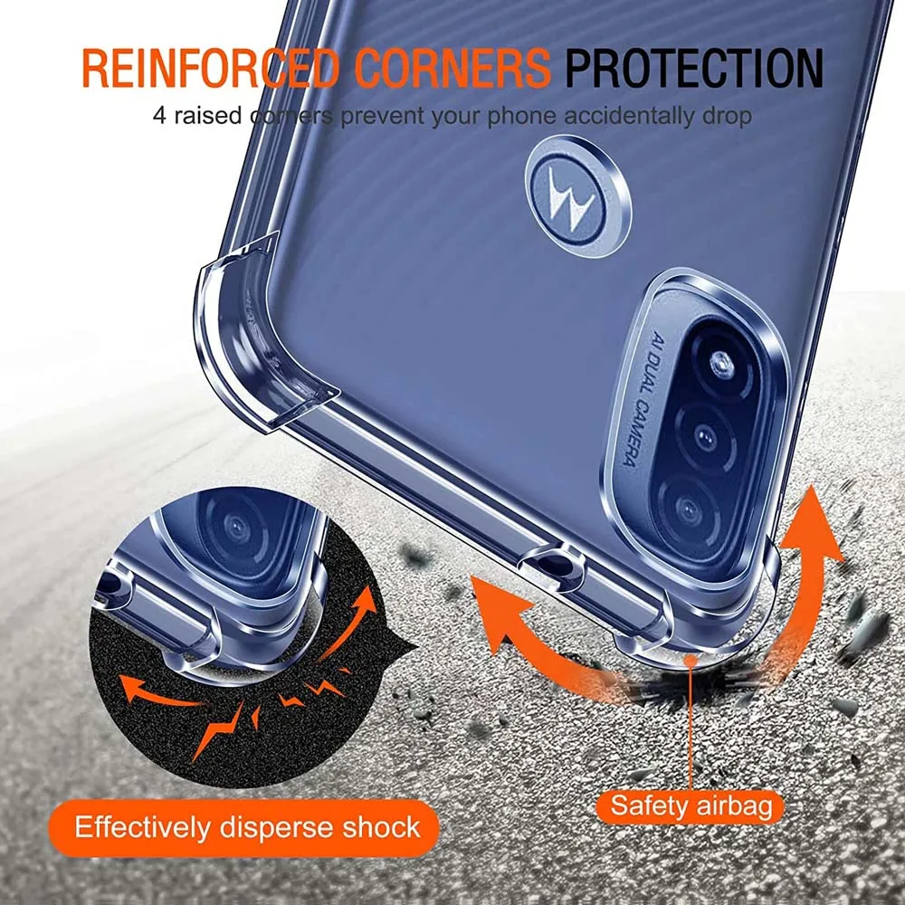 1.5MM Thick Air-Bag Phone Case For Motorola Moto E20 E30 E40 E22 E22i E22s E32 E32s E6 Play E6s E7 Plus E13 E7Power Cover
