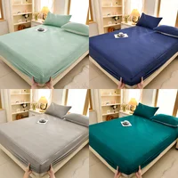 1pc Soft and Comfortable Waterproof Mattress Cover 3-Layered Mattress Protector, Solid Color Bedding Fitted Sheet