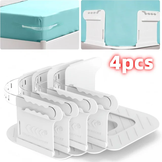 4pcs/set Invisible Sheet Bed Cover Fixer Multifunctional Fixed Clip Safety Pinless Sheet Bed Sheet Anti-shift Fixed Home Supplie 1