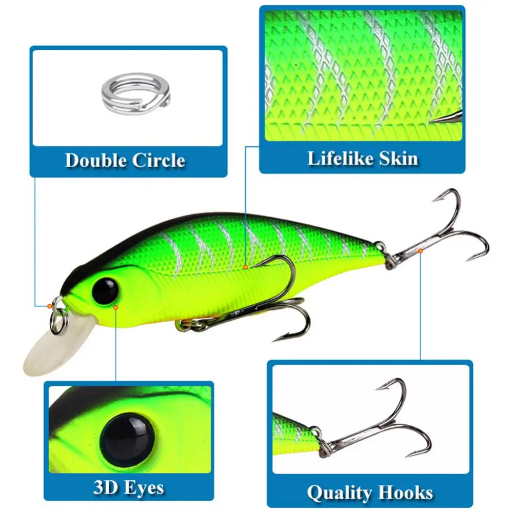 2PCS Hot JACK Minnow Fishing Lures 107.7mm 30g Floating swimming High Quality Hard Baits Noise System wobblers For Bass Pike