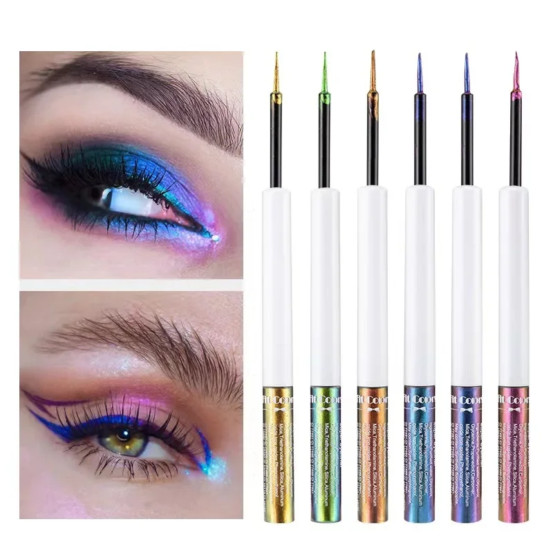 6 Color Chameleon Liquid Eyeliner Waterproof Long Lasting Diamond Glitter Metallic Shiny Eyeshadow Phantom Stage Makeup Cosmetic