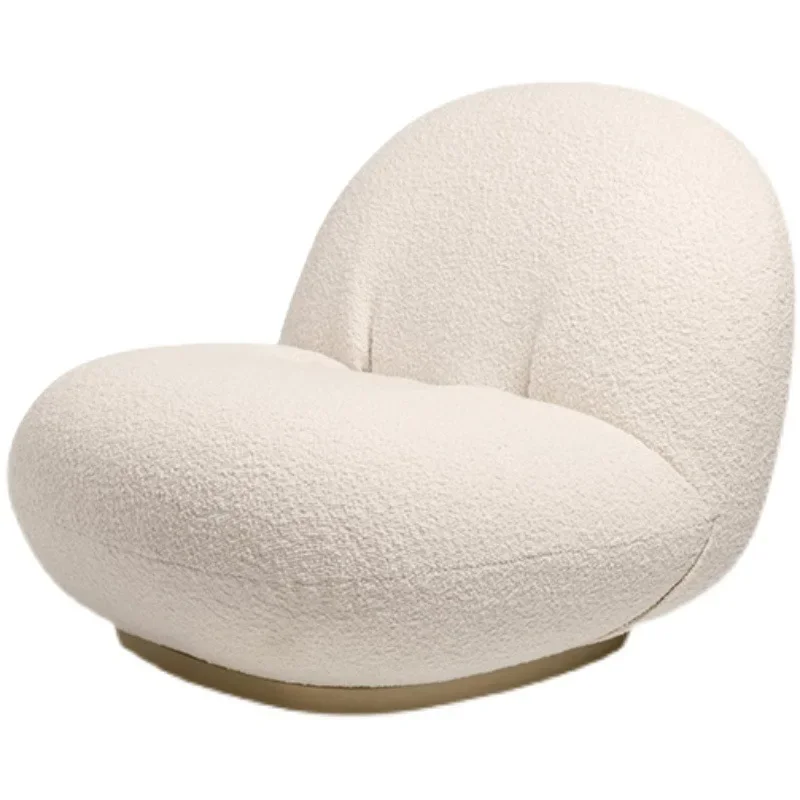 

Nordic Luxury Lazy Sofa Living Room Sofas Balcony Leisure Lounge Chair Lounge Beige Fabric Sofa Single Modern Home Furniture