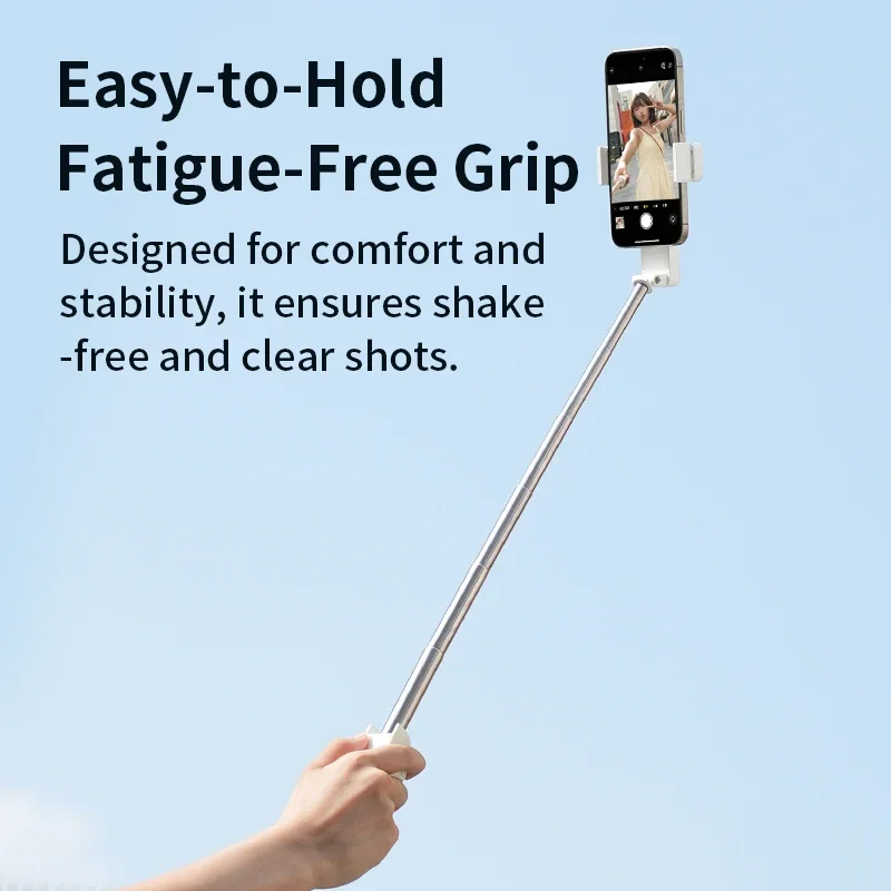 Portable Mini Selfie Stick Bluetooth for Mobile Phone Iphone 16/15/14/13/12 Samsung HuaWei Lightest Foldable White Pink Shooting