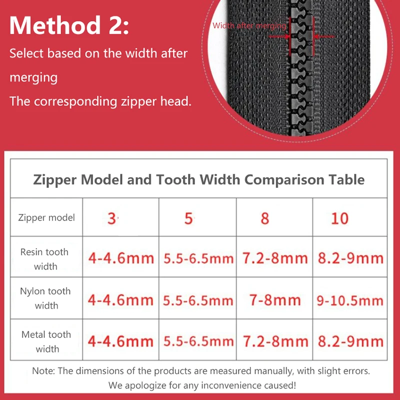 10Pcs Zipper Repair Kit Universal Metal Instant Rucksack Trunk Zipper Replacement Fix Sliding Teeth Head