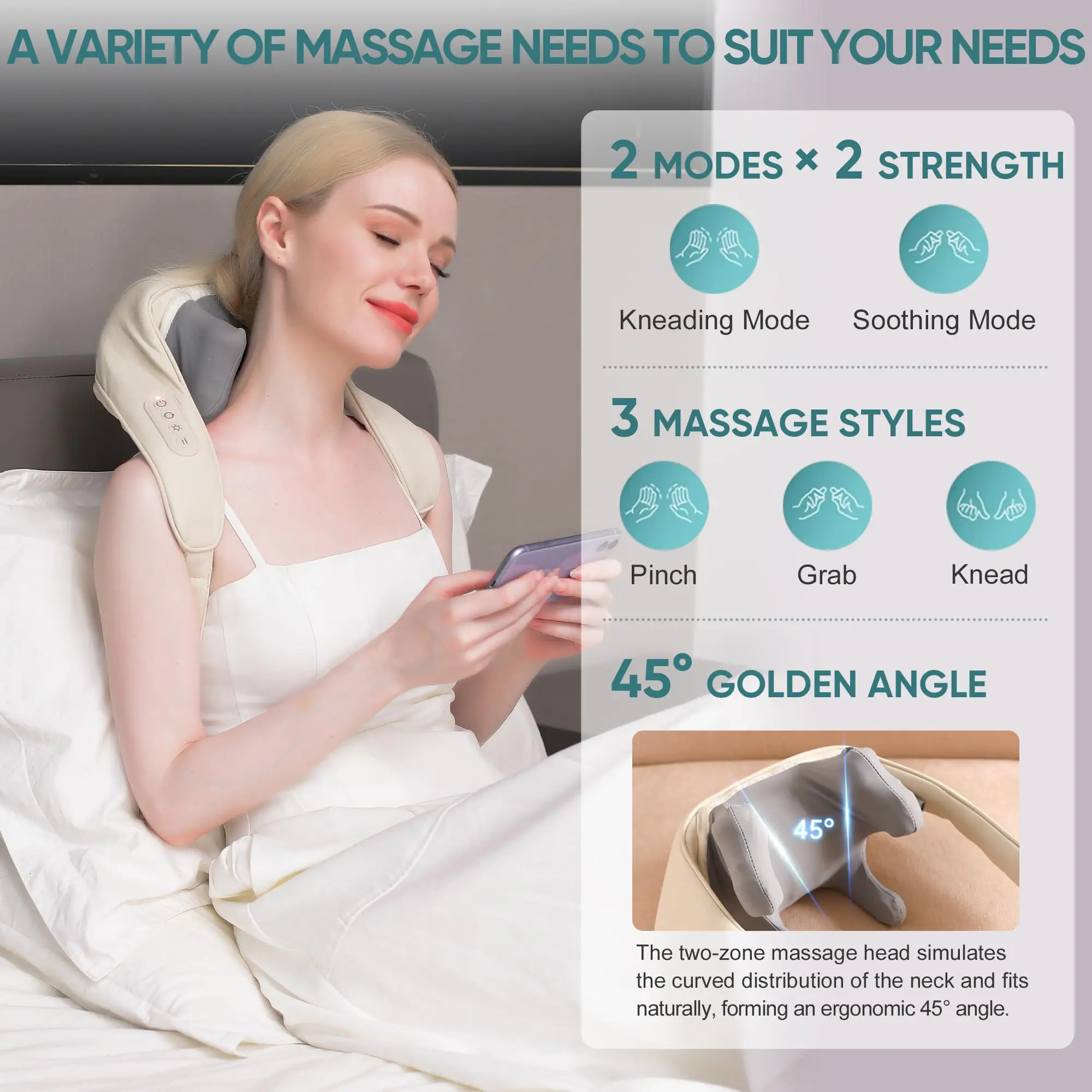 Shiatsu Neck Shoulder Massager with Soothing Heated Wireless Electric Deep  Tissue 5D Kneading Massage Pillow Shoulder Leg Body - AliExpress
