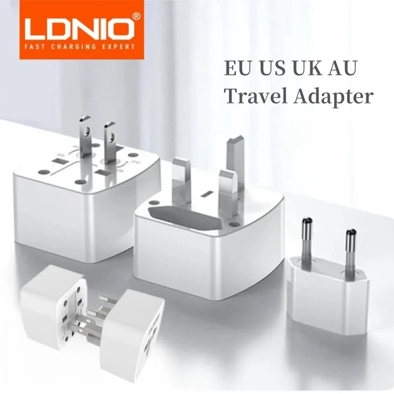 LDNIO Universal Travel Adapter EU US UK AU AC Outlet Plug Converter International European To American Plug Adapter Accessories