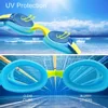 Kids Swim Goggles and Silicone Swim Cap set with Nose Clip Earplugs,Waterproof No Leaking Anti Fog UV Protection for Boys Girls 4