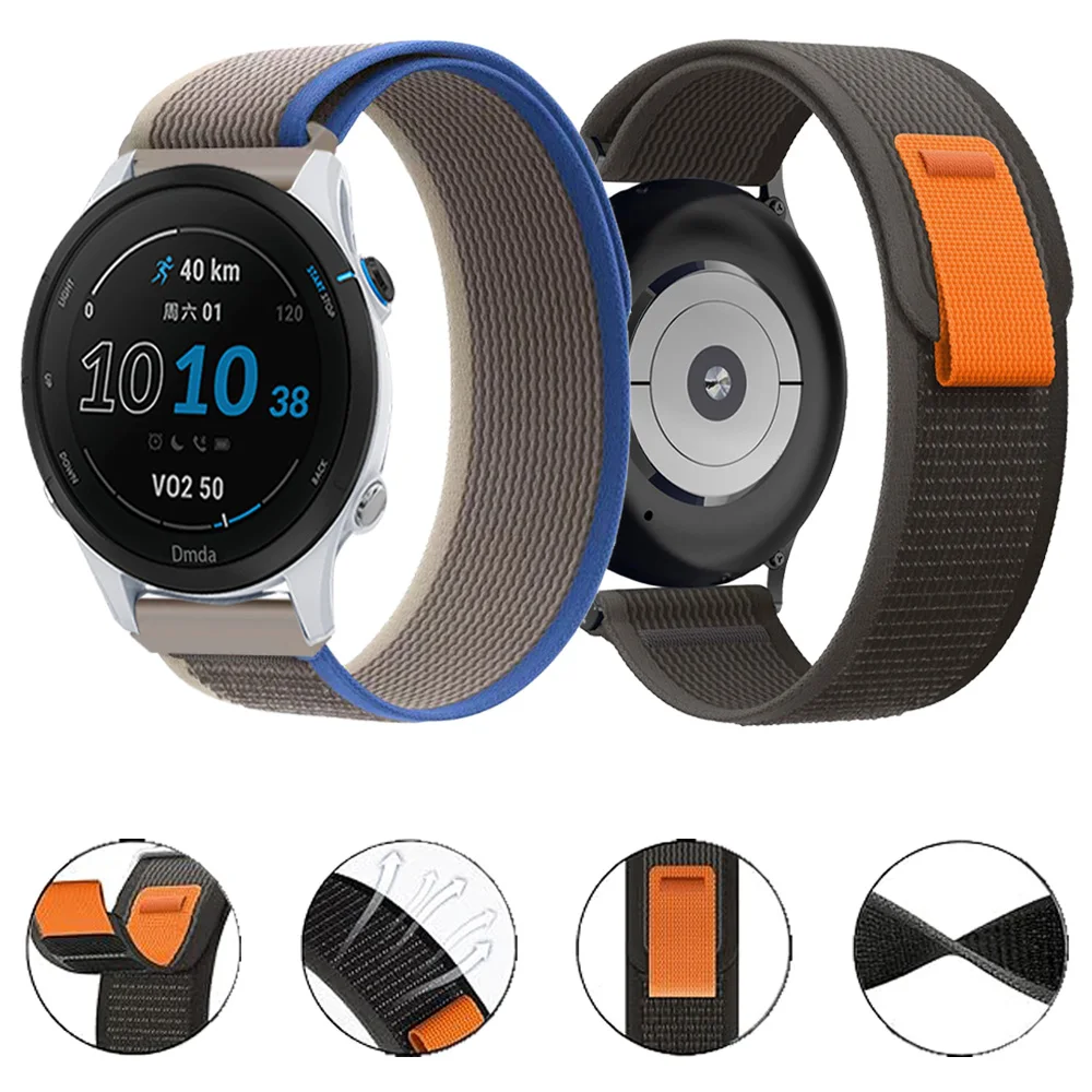 Gevlochten Horlogeband 22mm Compatibel Met Garmin Venu 3, Venu 2, Vivoactive 4, Forerunner 255/265 - Nylon
