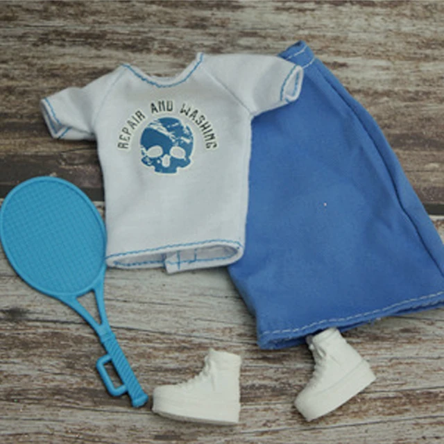 Fashion Outfits For Barbie Doll Clothes Set For Barbie Shirt Pants Shoes Glasses Crown Purse Hat Toys 1/6 Dolls Accessories No.12 set