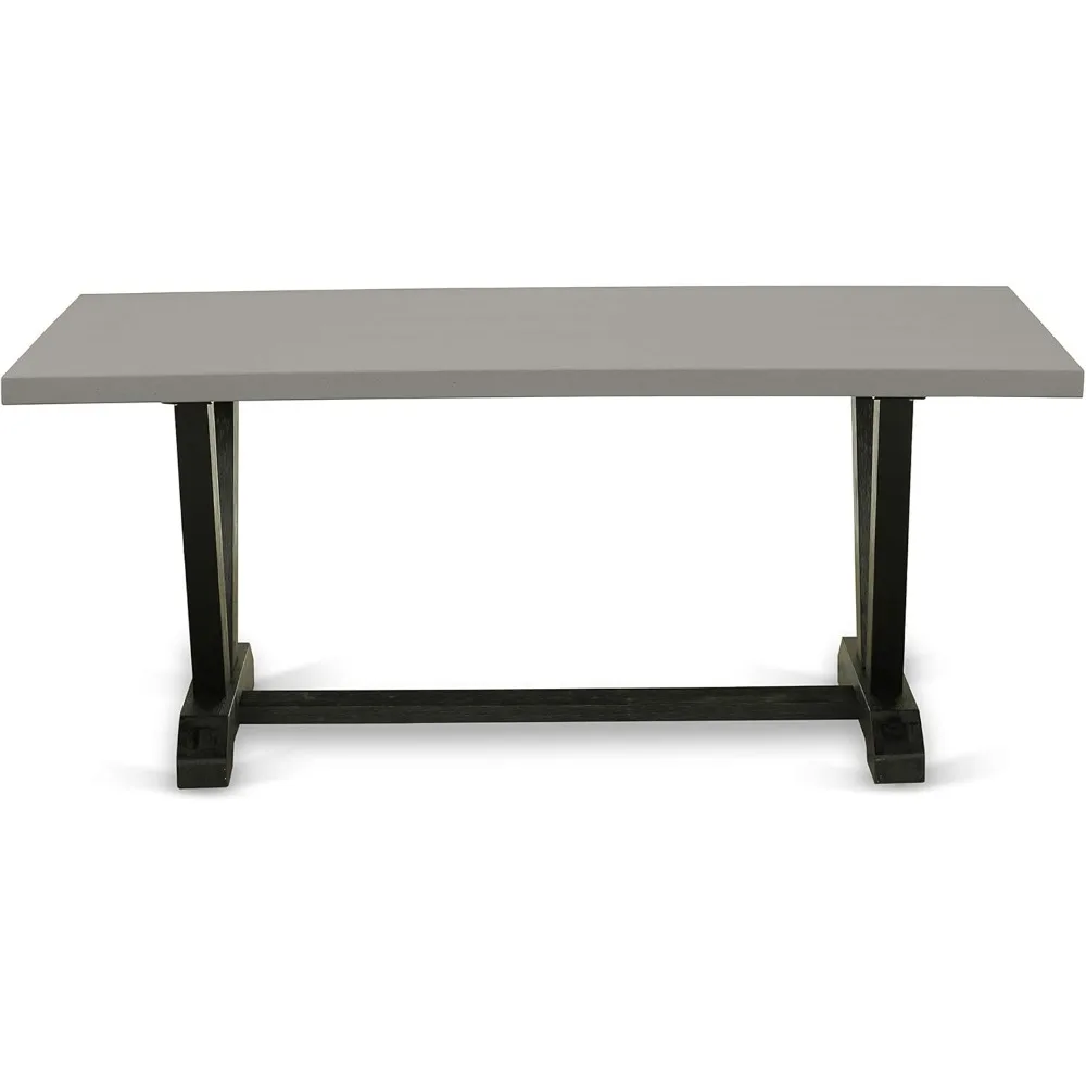 V697GA650-7 7 Piece Dinette Set Consist of a Rectangle Dining Room Table with V-Legs and 6 Dark Gotham Linen 5