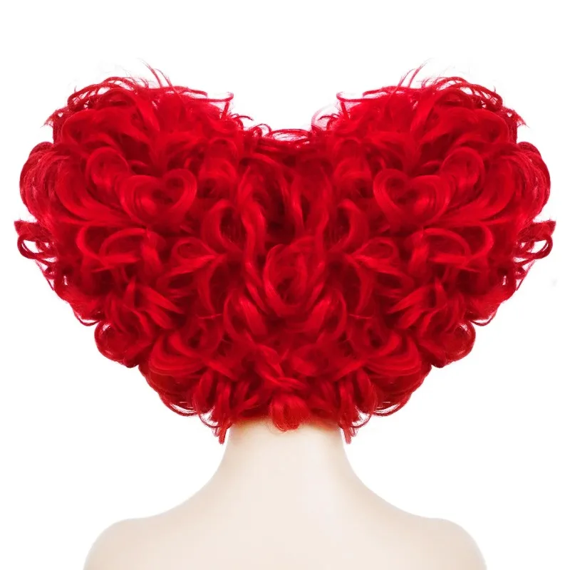 10inch Curly Heart Shape Cosplay Wig Women Costume for Halloween Christmas School Thanksgiving Day