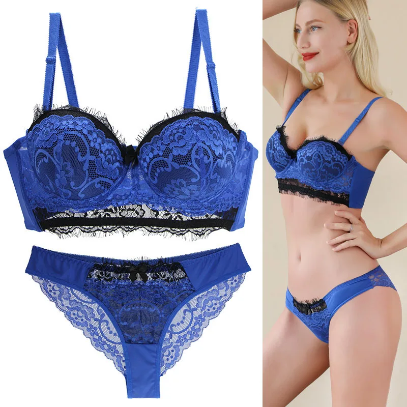 New 2019 Lace Drill Bra Set Women Plus Size Push Up Underwear Set