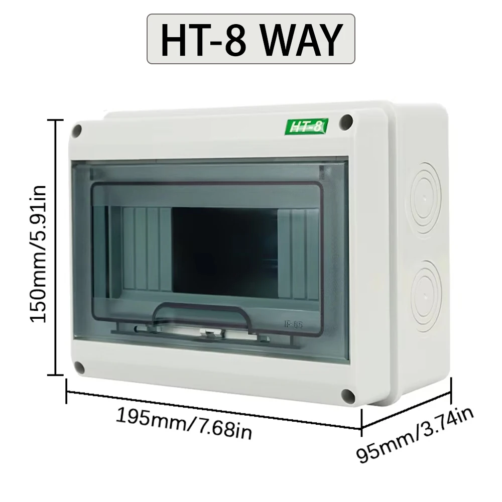 IP65 HT-5/8/12/15/18/24 WAY DC Circuit Breaker Distribution Box PC/ABS Plastic O