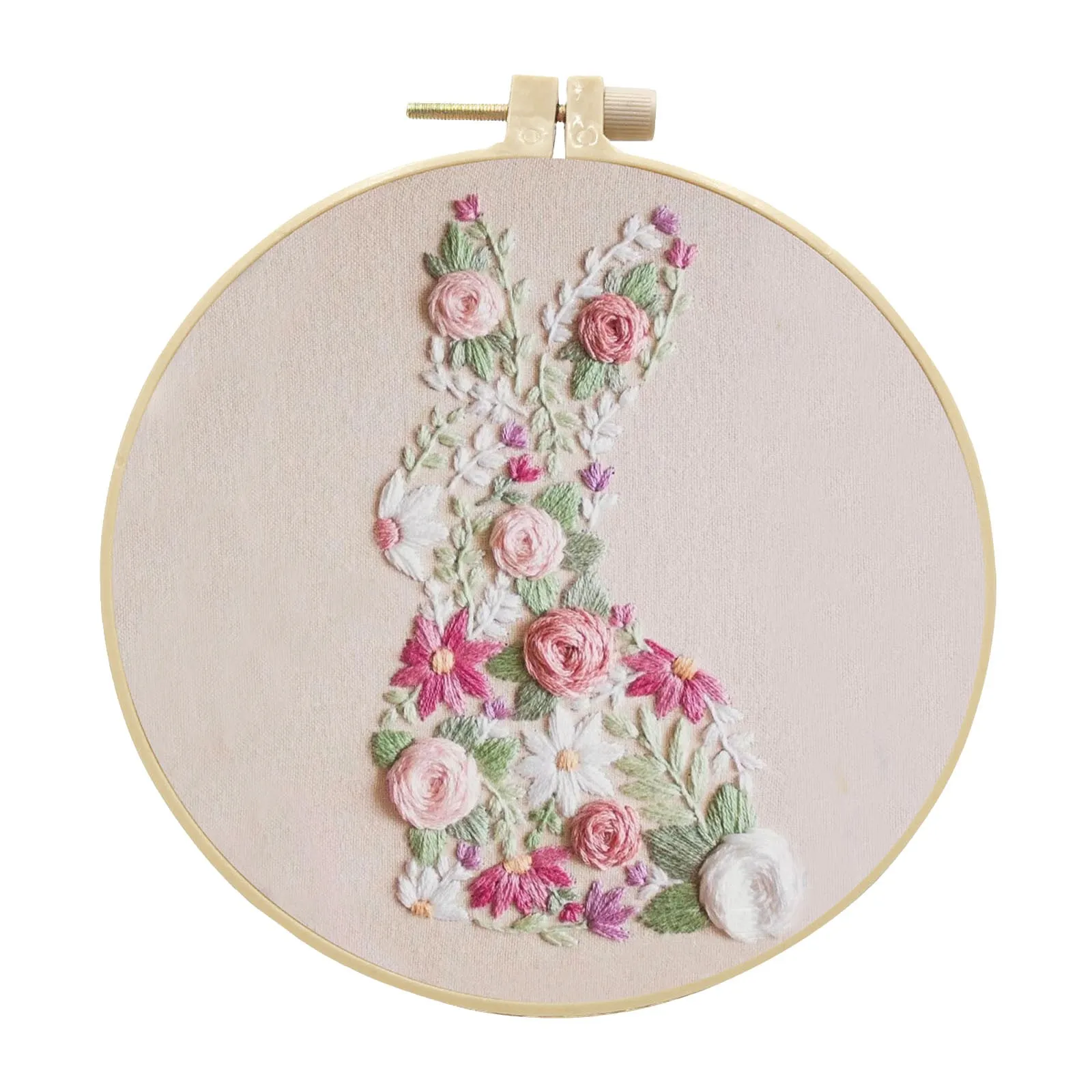 Diy Knitting DIY Punch Needle Kits For Beginners Daisy Flower With Hoop Embroidery Punch Needle Craft Set Easy Arm Knitting Yarn
