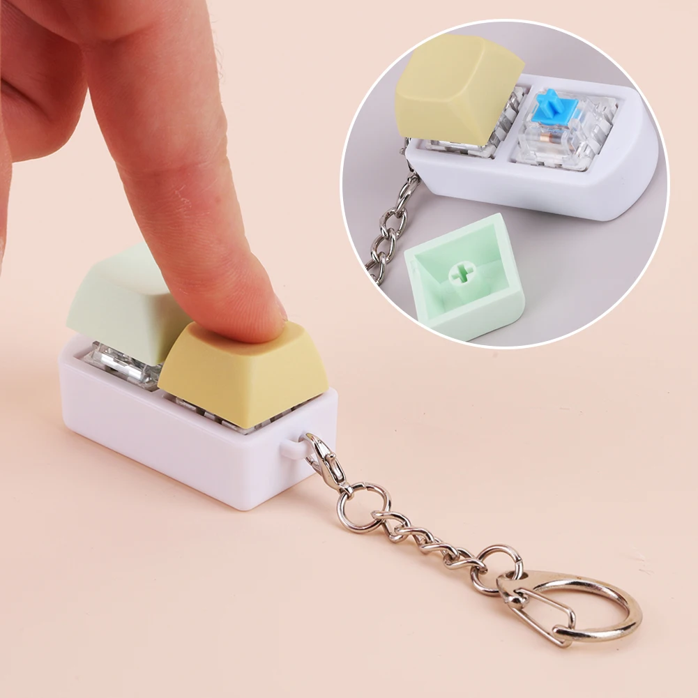 Stress Relief Fidget Clicker Keyboard Keychain
