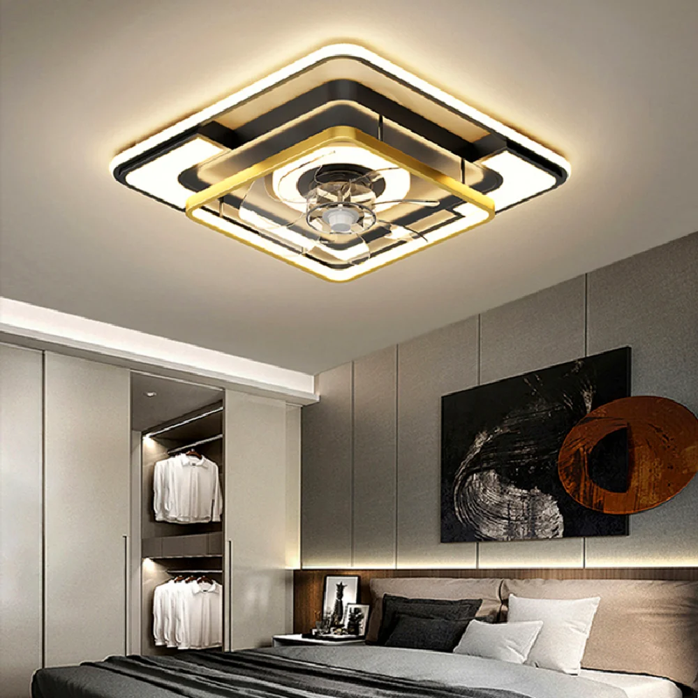 

LED ceiling lamp Modern Creative room bedroom folding fan ceiling with and control for living light ceiling fan modern retro fan