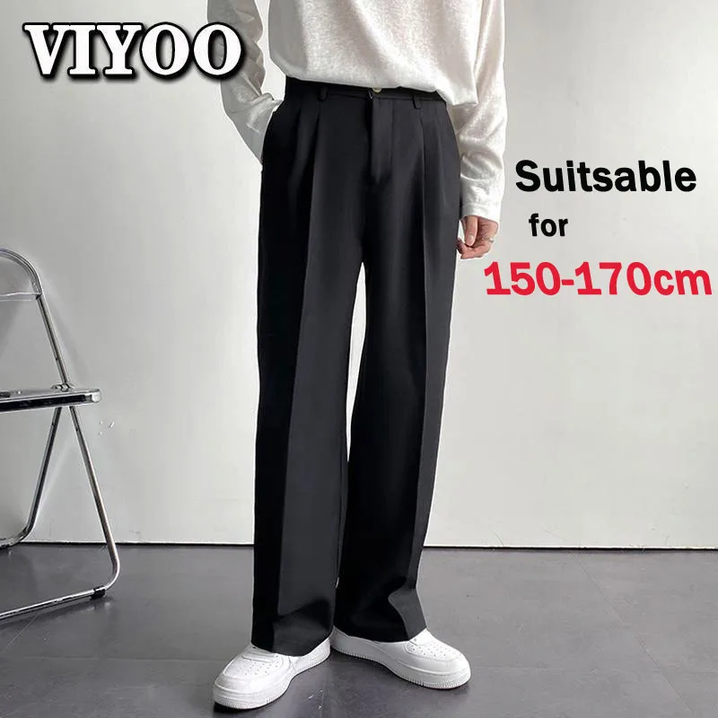 

Men's Chinos White Y2K Streetwear Formal Clothes Tailoring Suit Pants Solid Baggy Wide Leg Pants Straight Trousers for Women Man