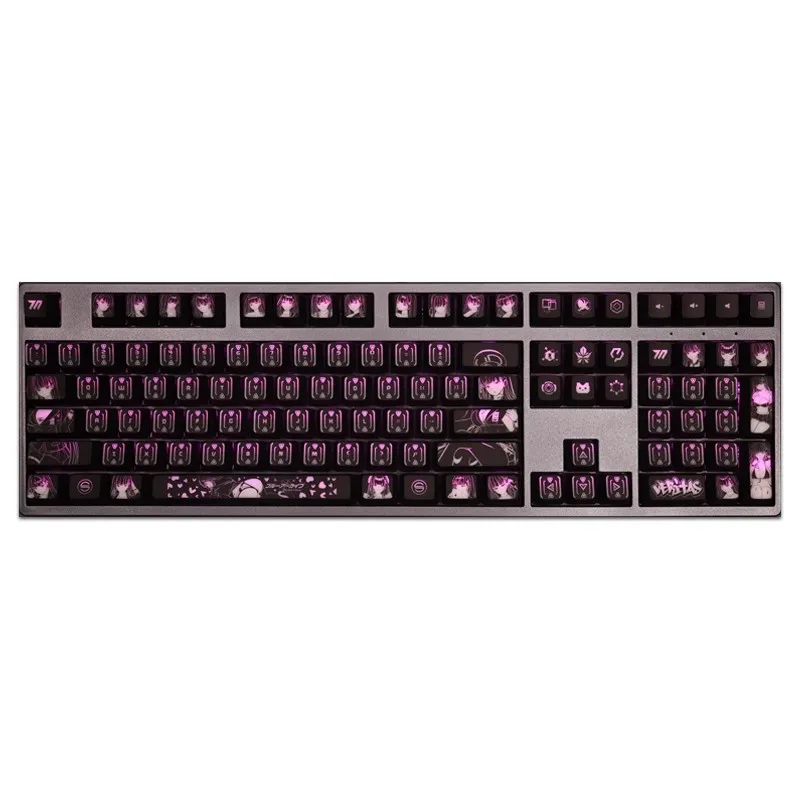 Teclado Retroiluminado para Logitech Arquivo Azul Rio Tsukatsuki G610 g Pro x Razer Blackwidow Huntsman Corsair K70 K100 Conjunto - Imagem 2