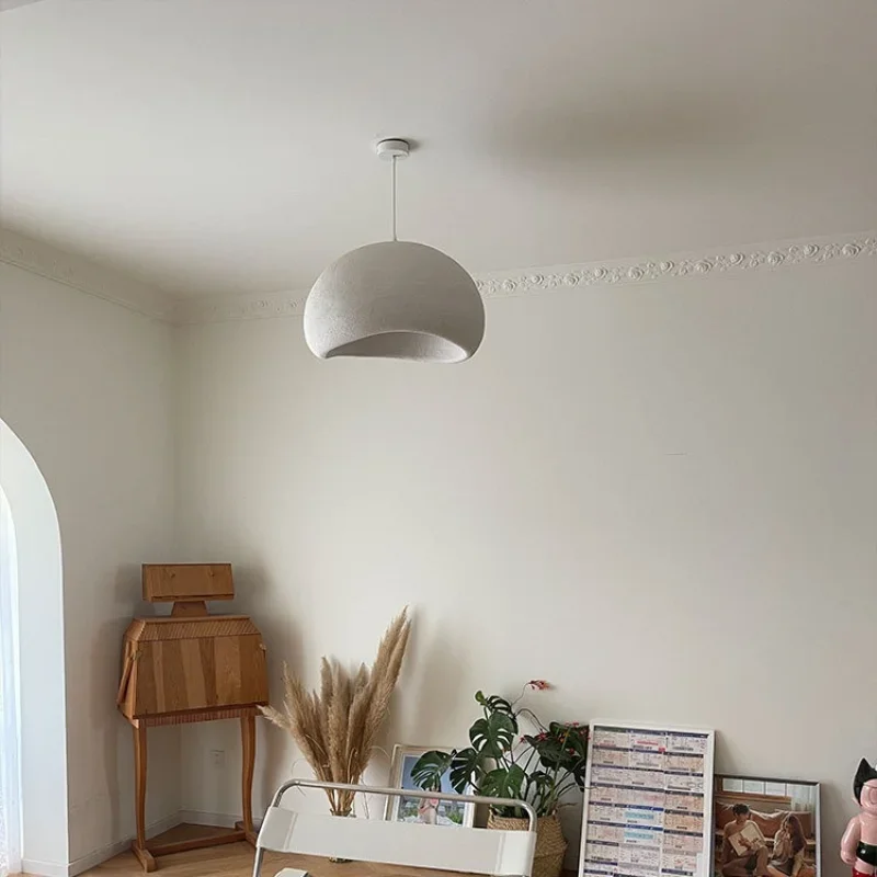 Japanese Wabi-sabi Style Living Room Nordic Lamp Minimalism Chandeliers Bar Designer White Hall Pendant Lights LED Home Decor 6