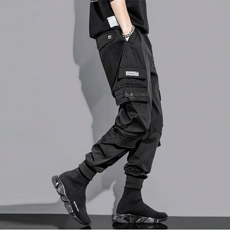 Pants Men's Overalls All-Matching Fashion Ankle-Tied Autumn and Winter Cropped Korean Students Mechanical Style Velvet Pad |