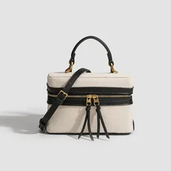 Elegant Women's Canvas Crossbody Bag - Chic Spring/Summer Shoulder Purse (Black)