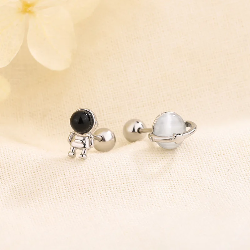 Silver Color Screw Back Helix Piercing Stud Earrings For Women Cubic Zirconia 925 Silver Needles Cartilage Earring Jewelry 2pcs 3