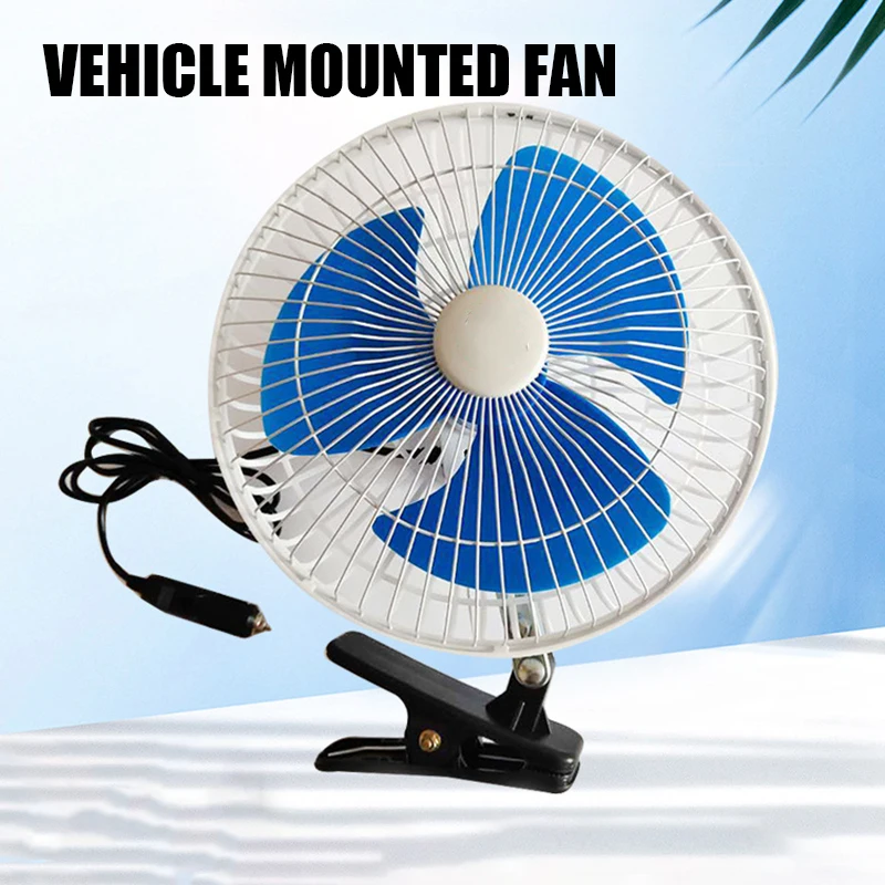 12/24V Car Mini Fan 180 Degree Rotating Adjustable Cooling Low Noise Strong Wind Vehicle Wind Air Cooler Conditioner Fans electric fan car fan