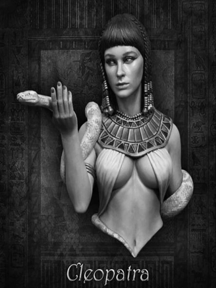 Neues unmontiertes 1:12 BUST Kleopatra Resin Kit DIY Figur Unbemaltes Resinmodell