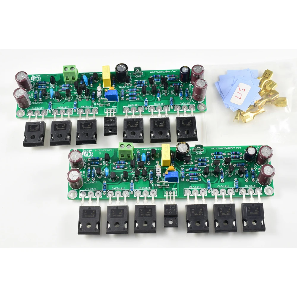 2pcs L15 MOSFET Stereo Amplifier Board 2-Channel AMP 300W 8R CLASS AB IRFP240 IRFP9240 one pair l15 class ab fet mosfet stereo 300w 8r irfp240 irfp9240 dual channels power amplifier amp board w insulation sheet