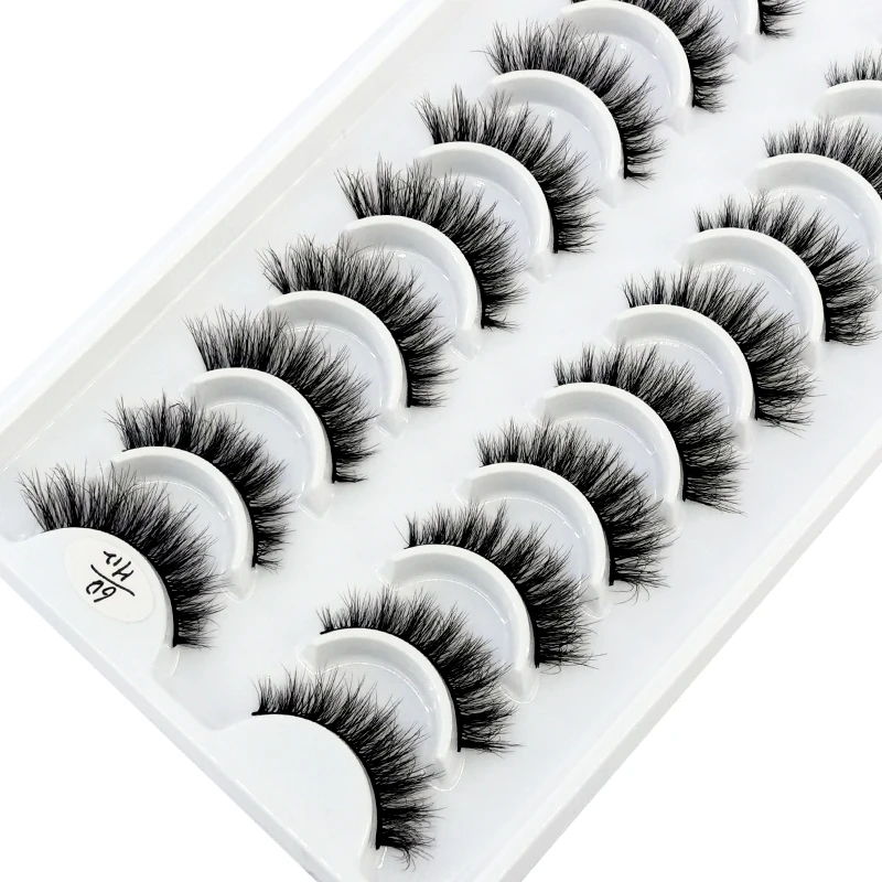 Nowy 10Pairs 3D Faux Mink sztuczne rzęsy naturalne Messy sztuczne rzęsy krzyżowe puszyste przedłużki do rzęs makijaż rzęsy narzędzia