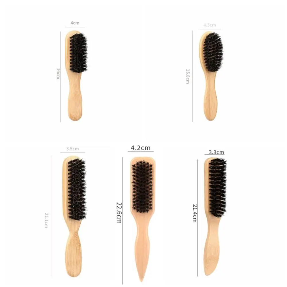 Boar Bristle Slick Back Hair Brush for Sleek Ponytail Bun Smoothing Baby Hairs Flyaways Edge Control - Backcombing Teasing