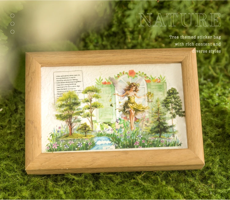 40 Stück Wald Natur Serie Blatt dekorative PVC Aufkleber Scrapbooking Label Tagebuch Briefpapier Album Telefon Tasse Journal Planer – Detail 1