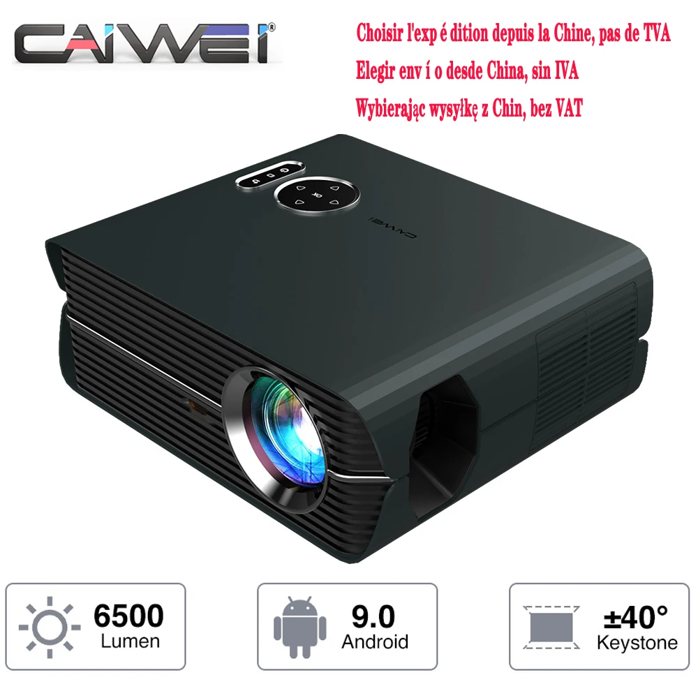 CAIWEI proyector para cine en casa, dispositivo inalámbrico con resolución Full 1080P, Airplay, Envío Gratis Elija el envío desde no necesita pagar el IVA|Proyectores de para hogar| -