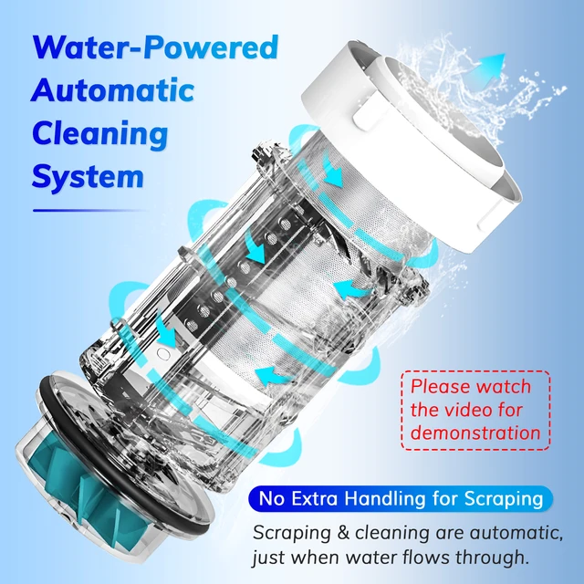 BriskSpring  Automatic Rotary Backwash Whole House Pre-Filter Spin Down Sediment Water Filter  Purifier 1" Male+ 3/4" Female 5
