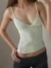 Elegant Floral Embroidered Tank Tops Stylish Sleeveless V-Neck Blouse Chic Lace Trimmed Camisole Fashionable Summer Shirts 1