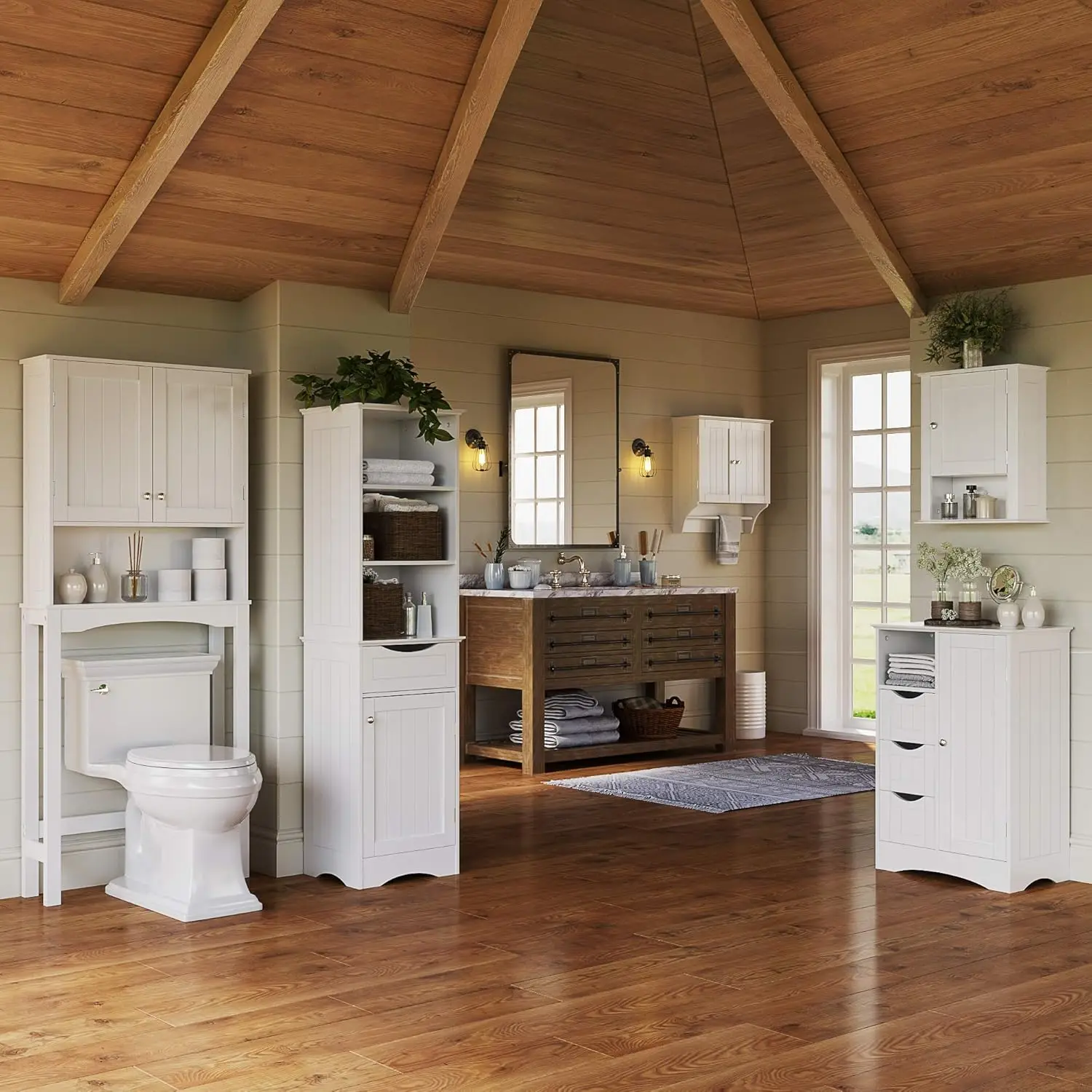 Two Door White Wall Bathroom Cabinet Versatile Stylish Design Durable Sturdy Construction Effortless Setup Home Furniture
