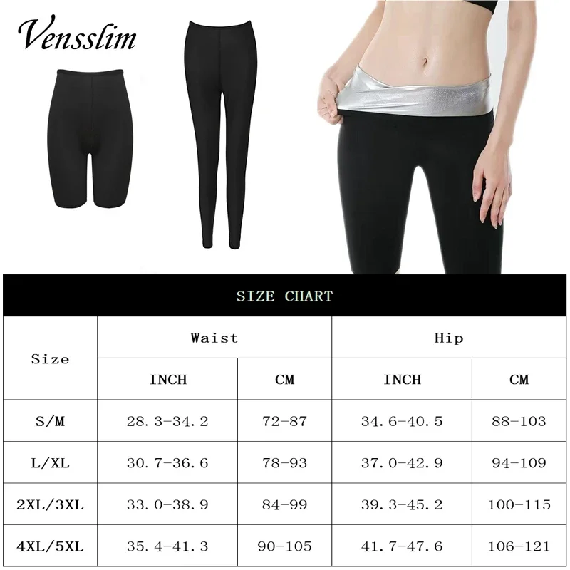 Description Picture 3 of itemVensslim Sweat Sauna Pants Body Shaper Weight Loss Slimming Shapewear Women Waist Trainer Tummy Hot Thermo Sweat Leggings Gym