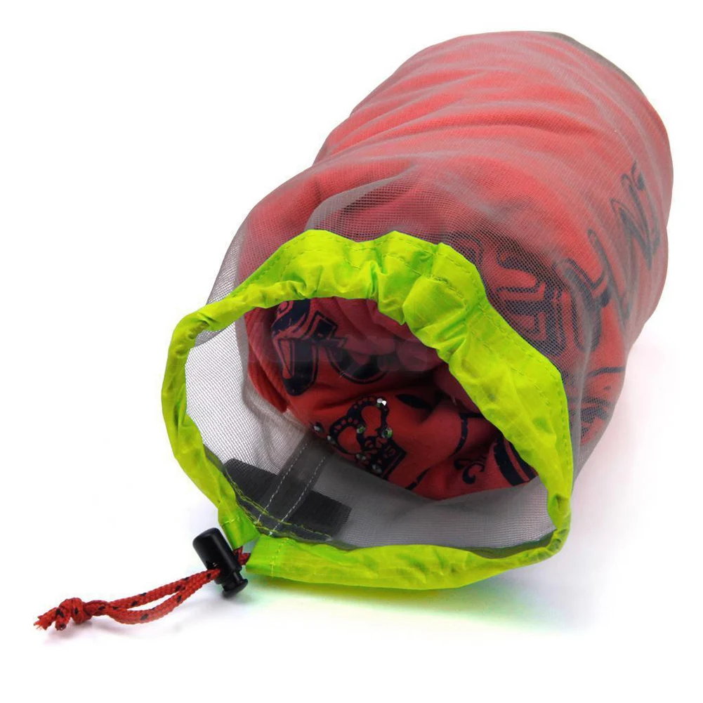 Ultralight Nylon Mesh Sleeping Bag Sacks Ultralight Nylon Mesh Bags Mesh Stuff Sacks Laundry Outdoor Bag for Travelling Hiking