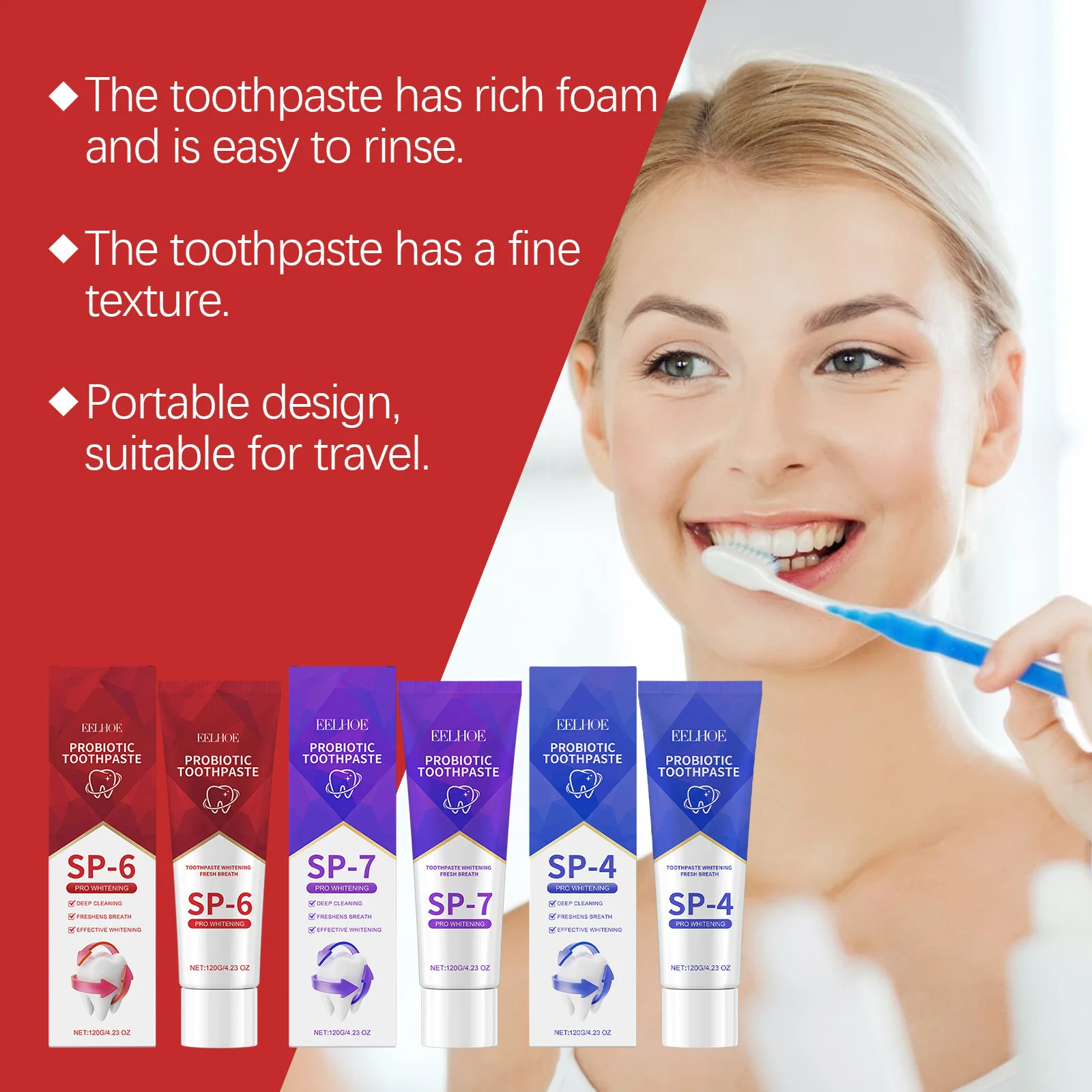Sp 6 Toothpaste Whitening Probiotics Oral Hygiene Dental Cleaning Teeth Remove Tartar Teeth Cleaner Plaque Remover Fresh Breath